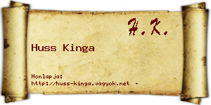 Huss Kinga névjegykártya