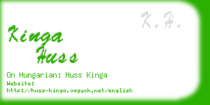 kinga huss business card